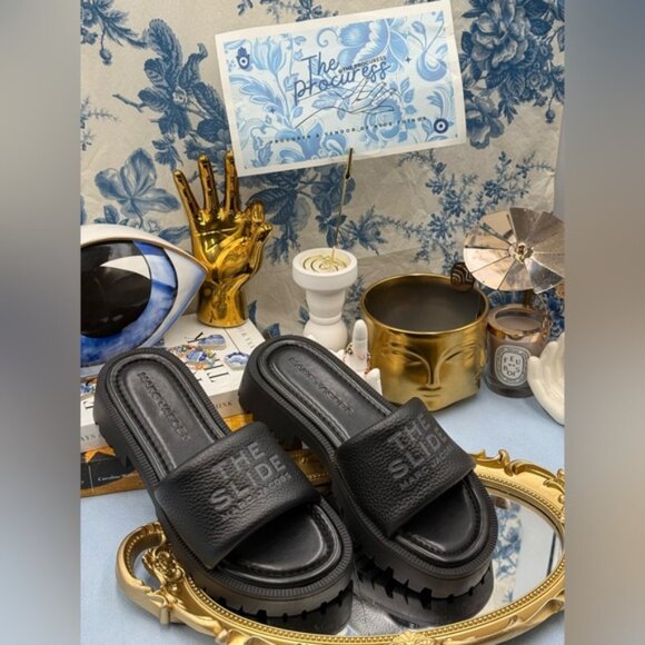 🆕 MARC JACOBS 🧿 NWOB The Lug Sole Slide, Black Leather - Sz 36 US 6 - Picture 2 of 16